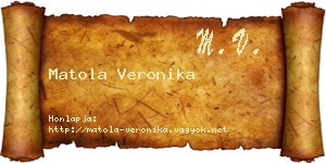 Matola Veronika névjegykártya